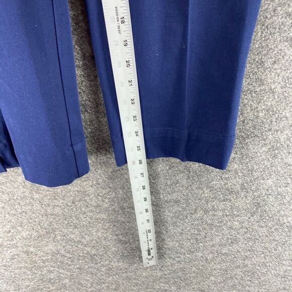 Isaac Mizrahi Dress Pants Women 10 Blue Mid Rise Pull On Pleated Elastic Waist - Picture 7 of 11